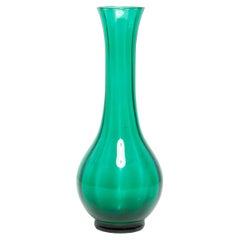 Mid Century Vintage Artistic Glass Green Vase, Europe, 1970s