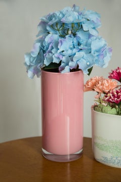 Mid Century Vintage Artistic Glass Pink Vase, Tarnowiec, Europe, 1970s