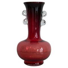 Rote Vase aus Artistik-Glas, Tarnowiec, Sulczan, Europa, 1970er Jahre