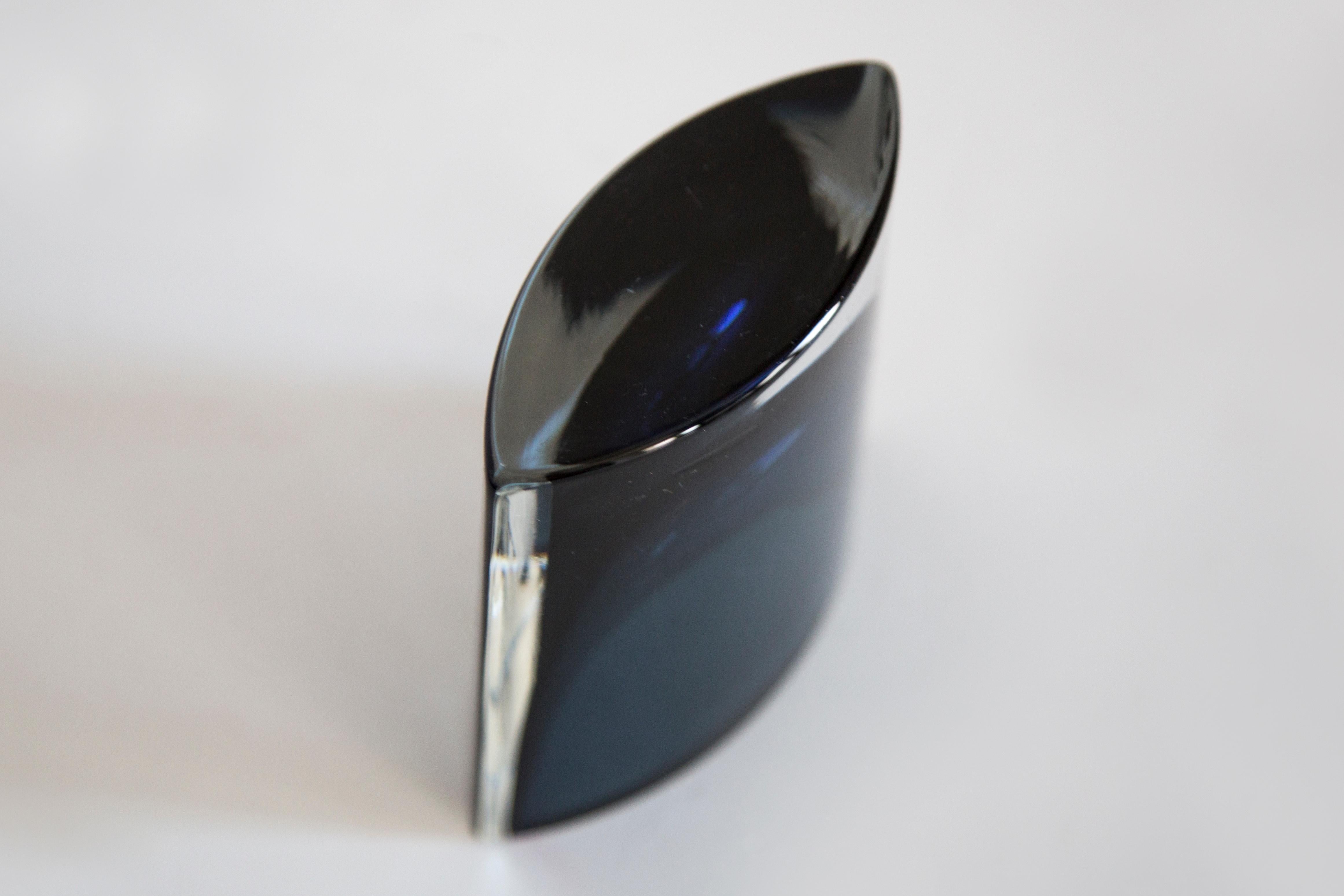 Mid Century Vintage Artistic Glass Small Blue Vase, Europe, 1970s For Sale 6