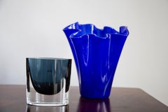 Mid Century Vintage Artistic Glass Small Blue Vase, Europe, 1970s