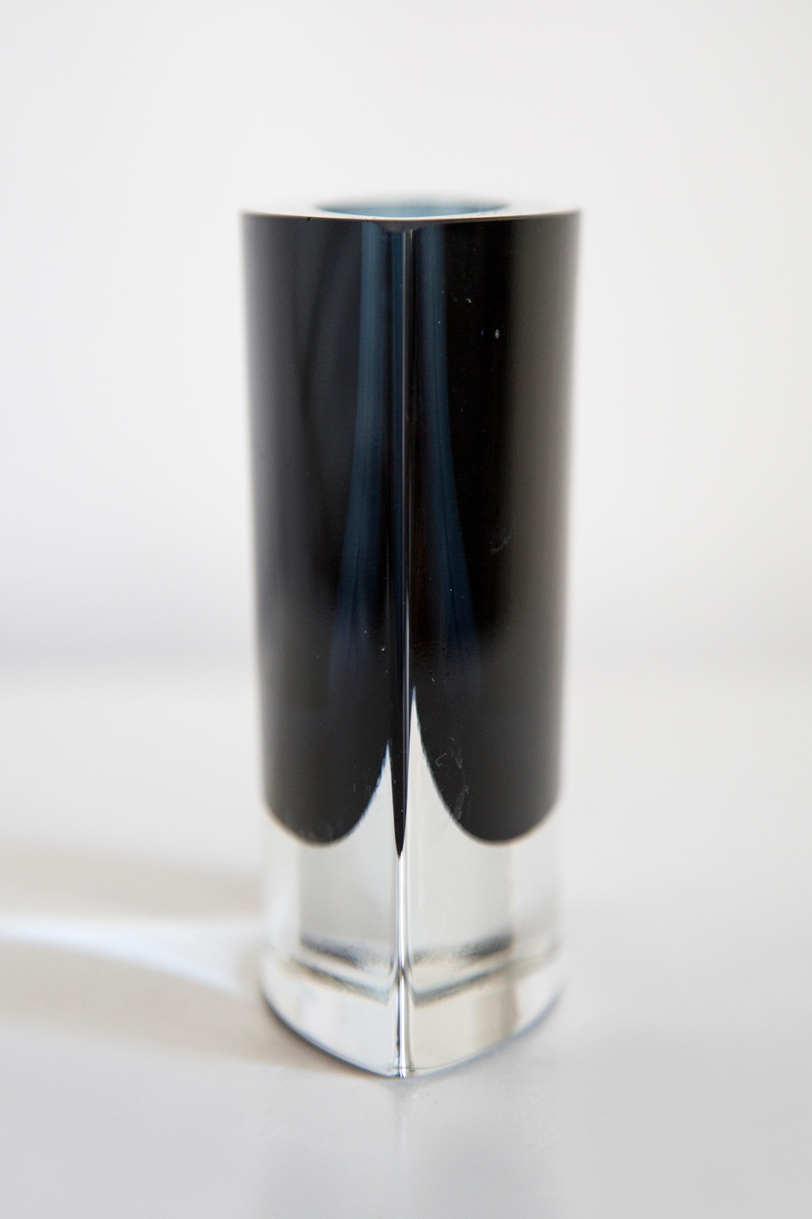 Mid Century Vintage Artistic Glass Small Blue Vase, Europe, 1970s For Sale 2