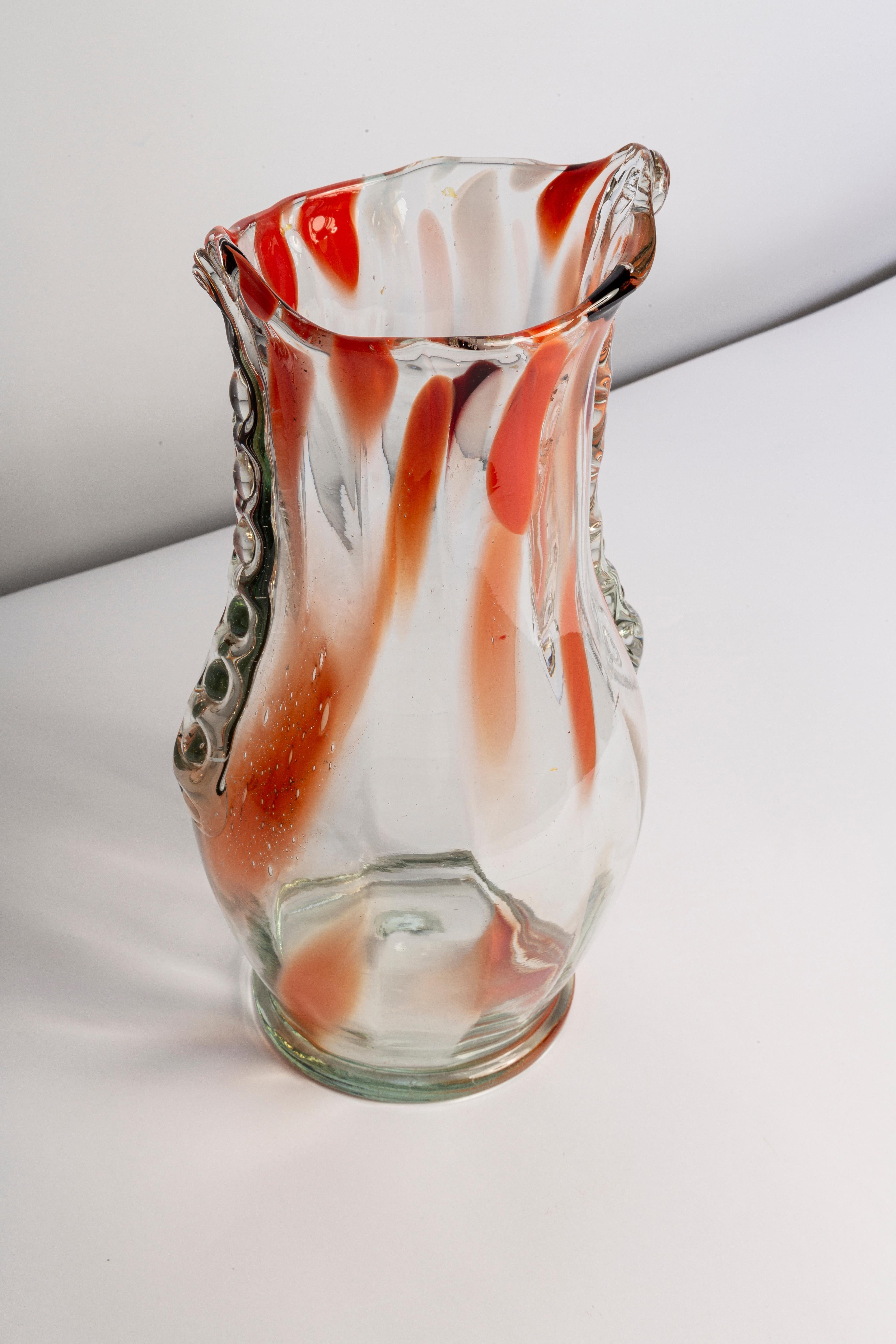 Polish Mid Century Vintage Artistic Glass Vase, Europe, 1970s For Sale