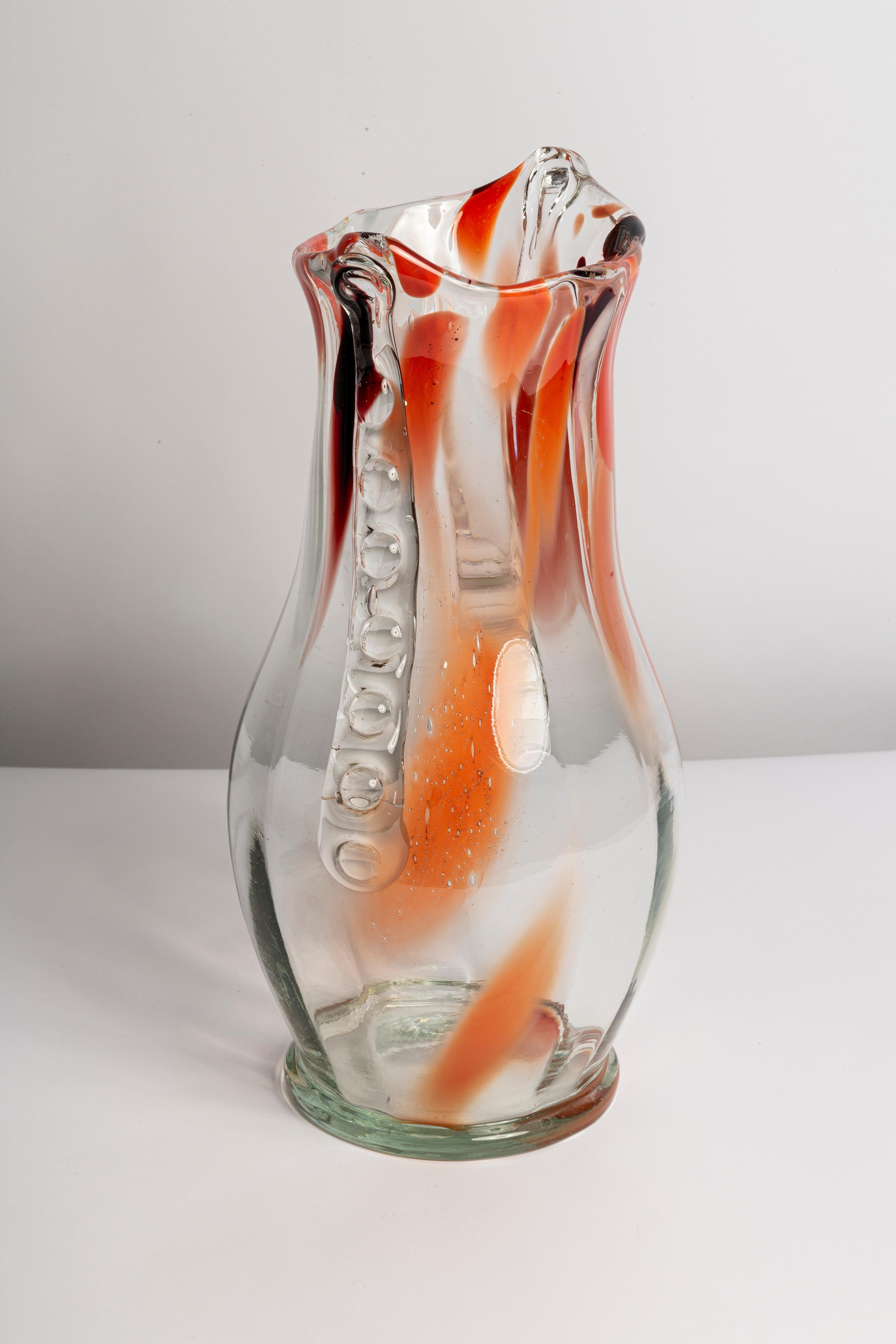 Mid Century Vintage Artistic Glass Vase, Europe, 1970s In Excellent Condition For Sale In 05-080 Hornowek, PL