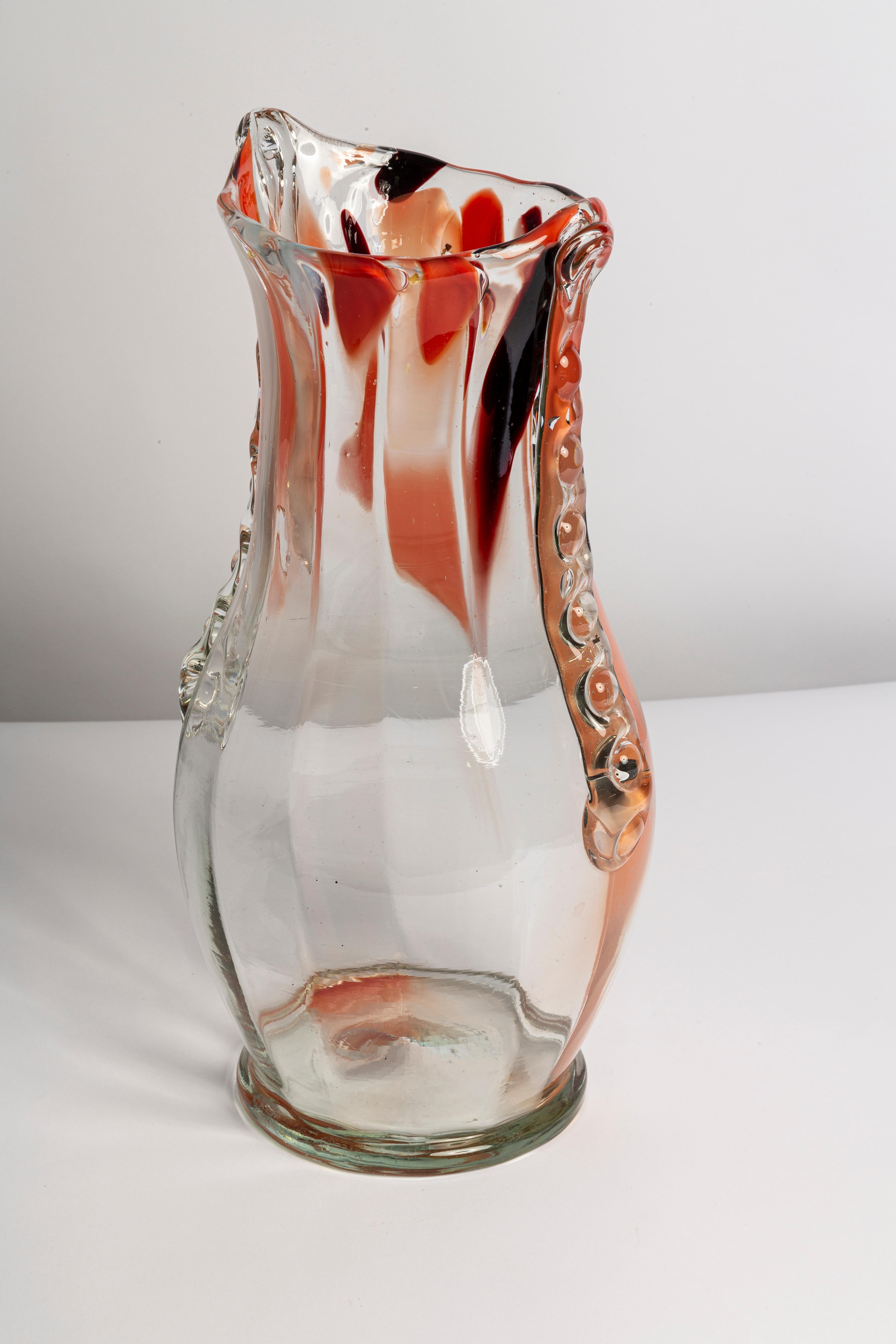20th Century Mid Century Vintage Artistic Glass Vase, Europe, 1970s For Sale