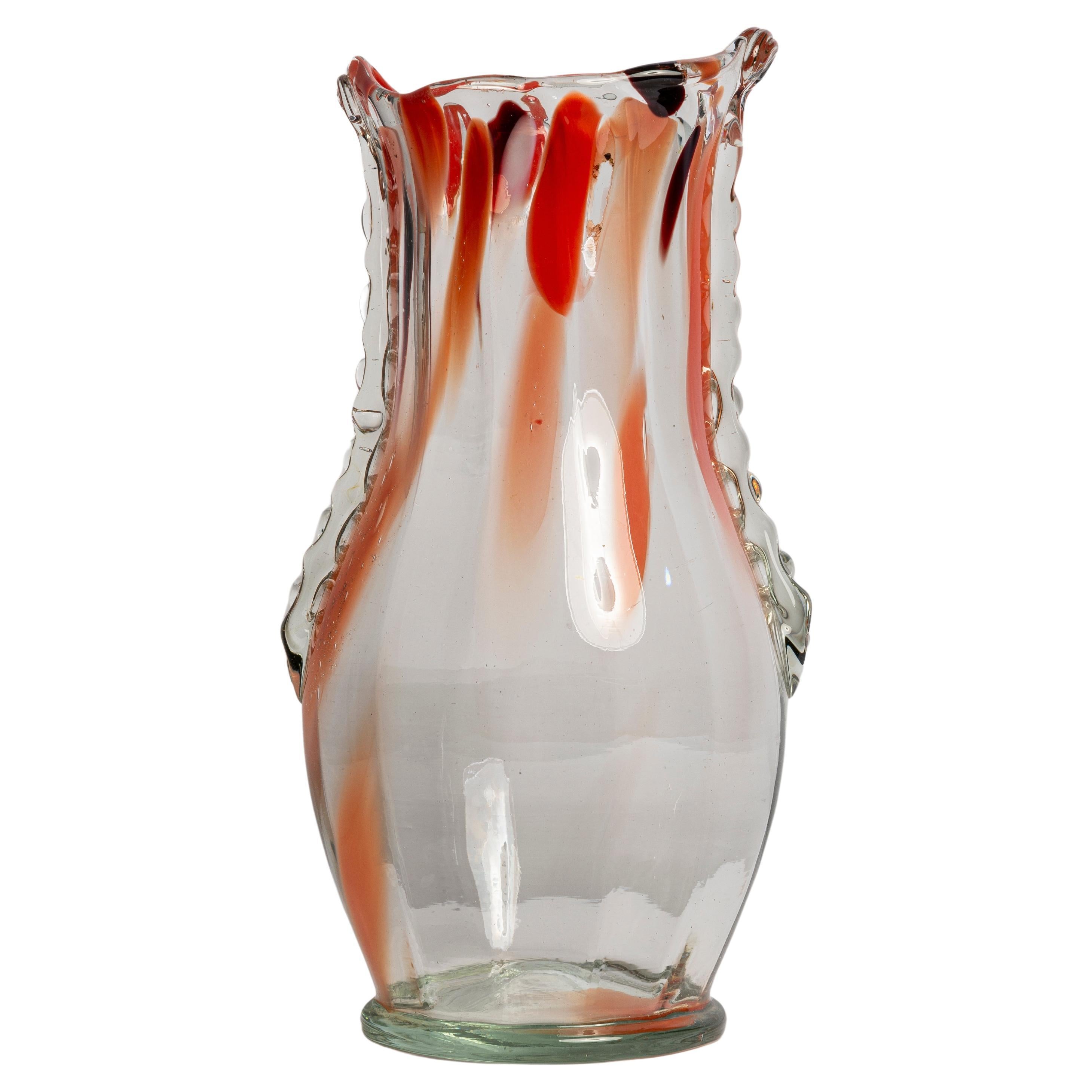 Vase en verre artistique vintage du milieu du siècle dernier, Europe, 1970 en vente