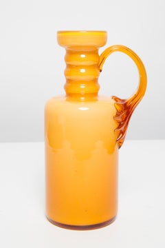 Mid Century Vintage Artistic Glass Gelbe Vase Kleiner Topf, Europa, 1970er Jahre