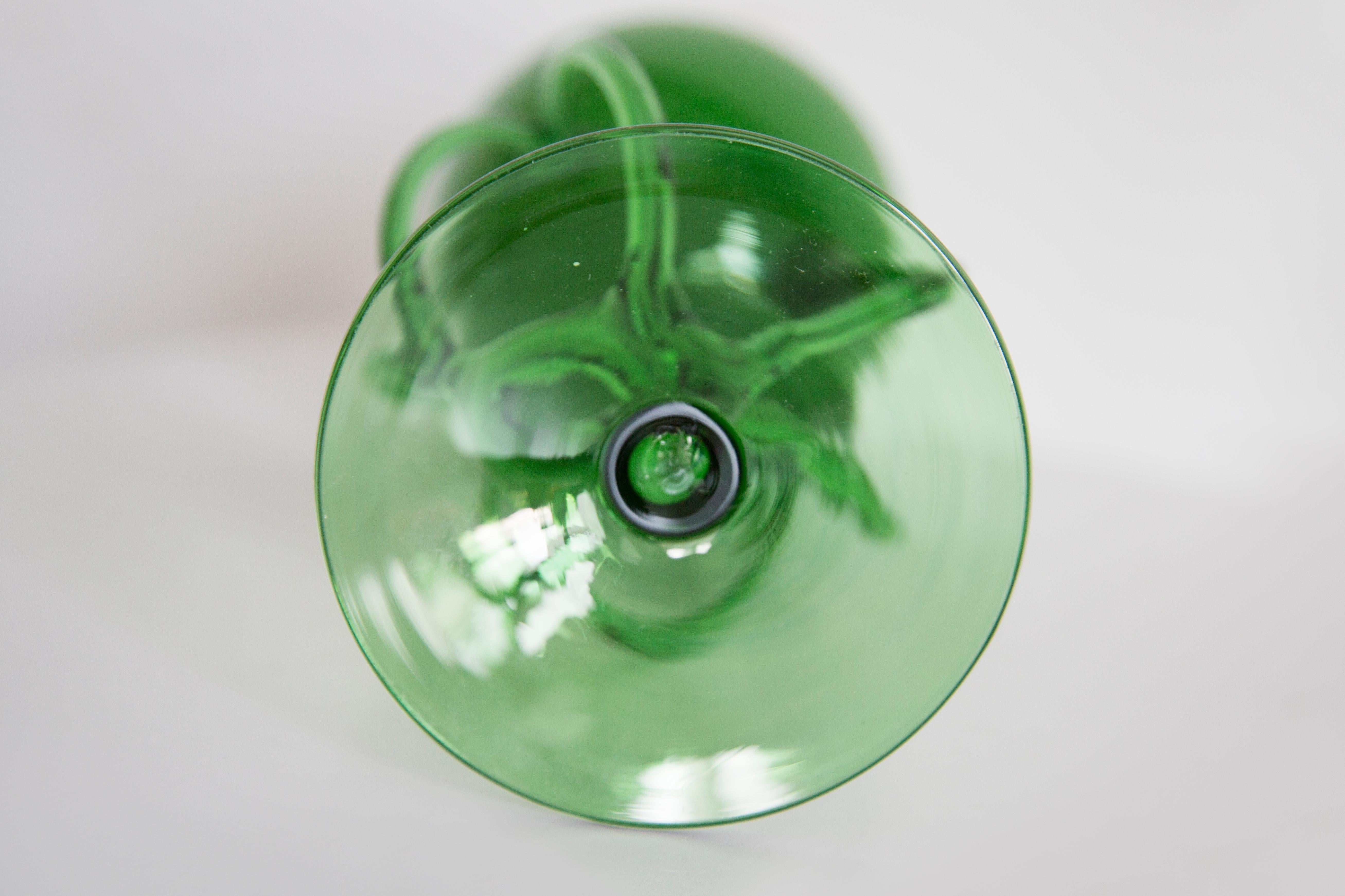 Mid Century Vintage Artistic Green Big Glass Vase, Polen, Europa, 1970er Jahre im Angebot 4
