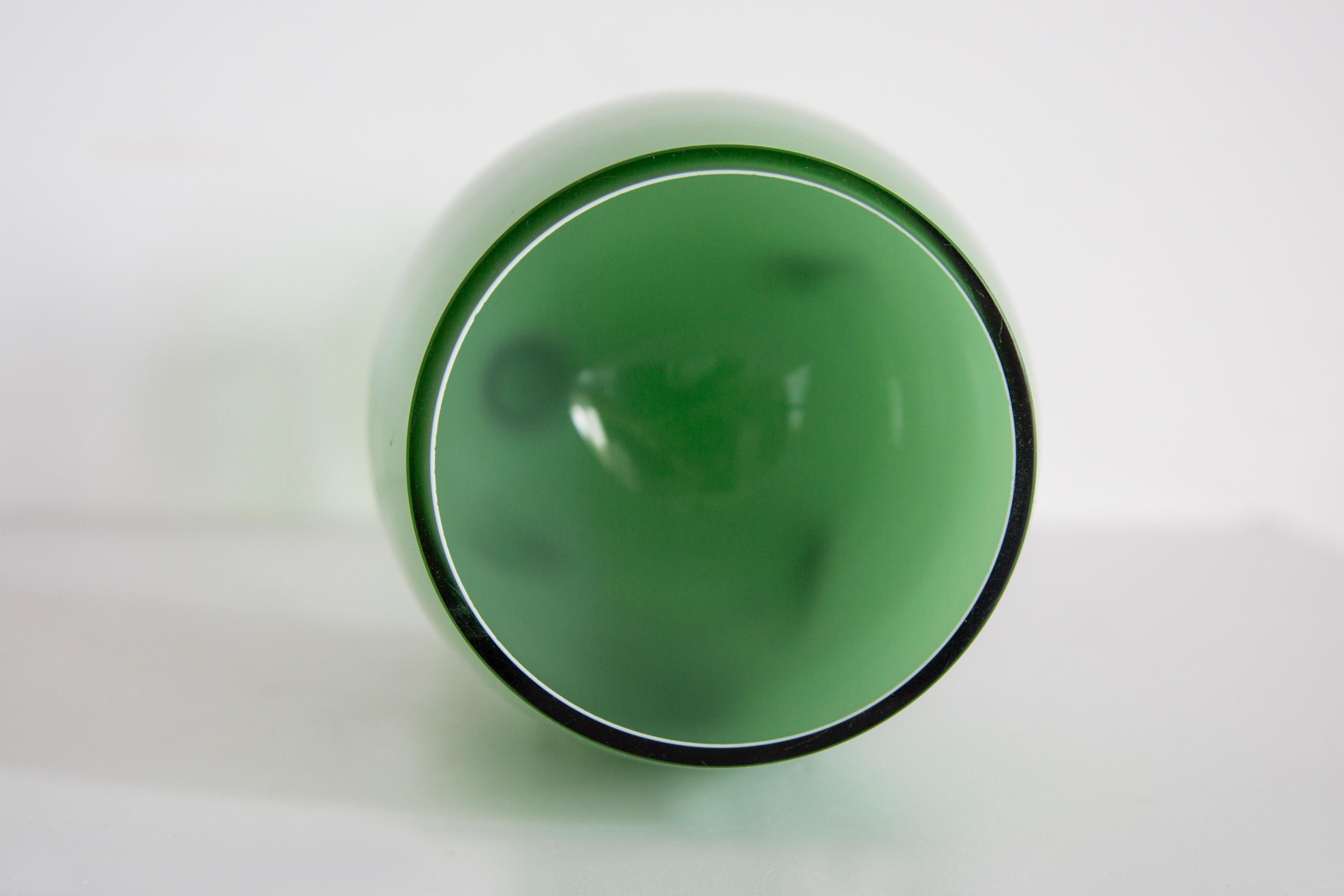Mid Century Vintage Artistic Green Big Glass Vase, Polen, Europa, 1970er Jahre im Angebot 3