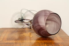 Mid Century Vintage Artistic Purple Big Glass Vase, Poland, Europe, 1970s