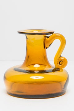 Vaso giallo artistico di metà secolo, Tarnowiec, Sulczan, Europa, anni '70