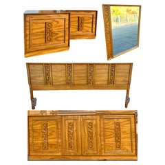 Mid Century Used BASSETT Bedroom Furniture Set - 5 Pieces