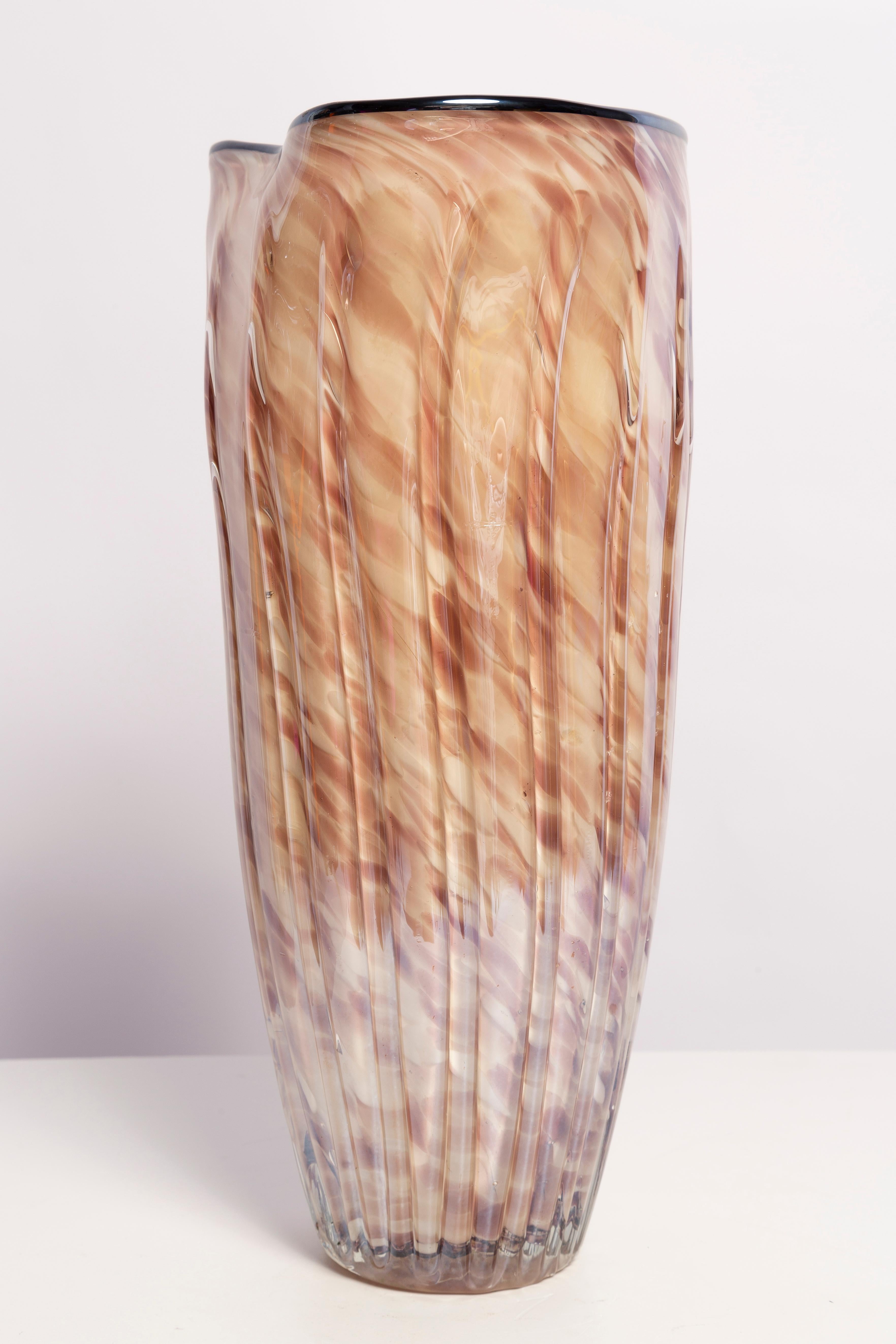 Mid-Century Modern Mid Century Vintage Beige and Pink Big Vase, Italy, 1960s For Sale