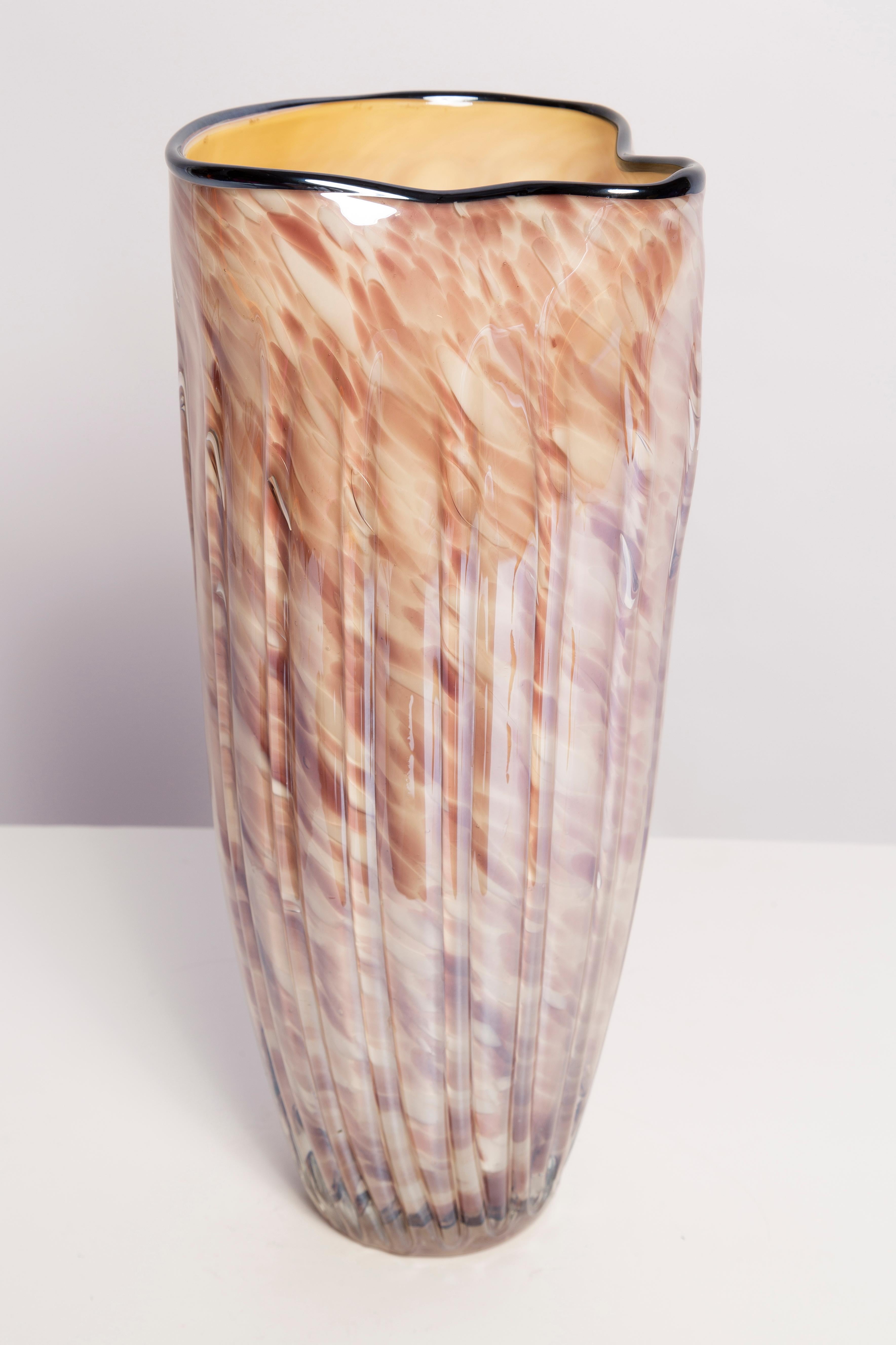 20th Century Mid Century Vintage Beige and Pink Big Vase, Italy, 1960s For Sale