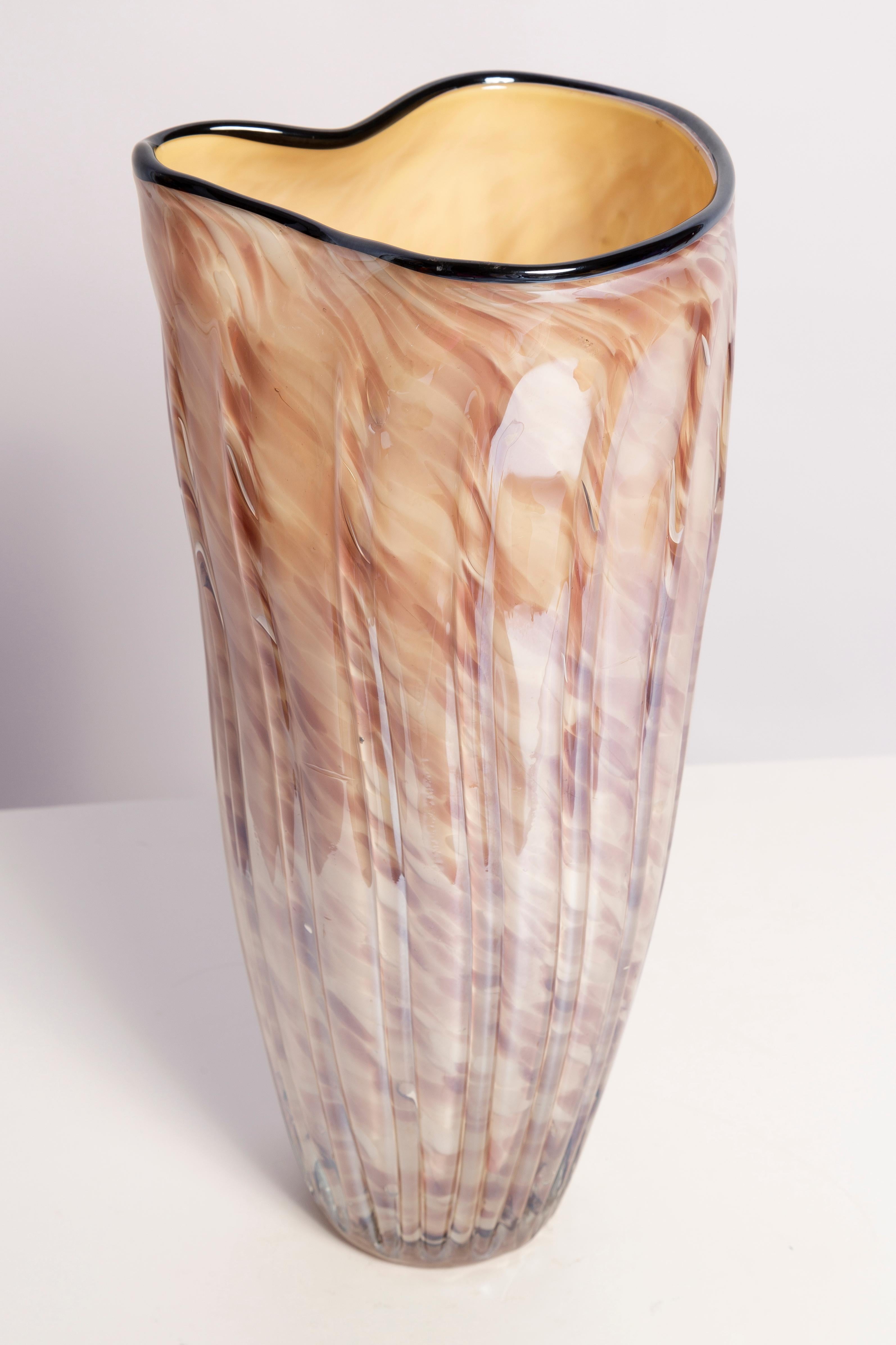 Mid Century Vintage Beige and Pink Big Vase, Italy, 1960s For Sale 1