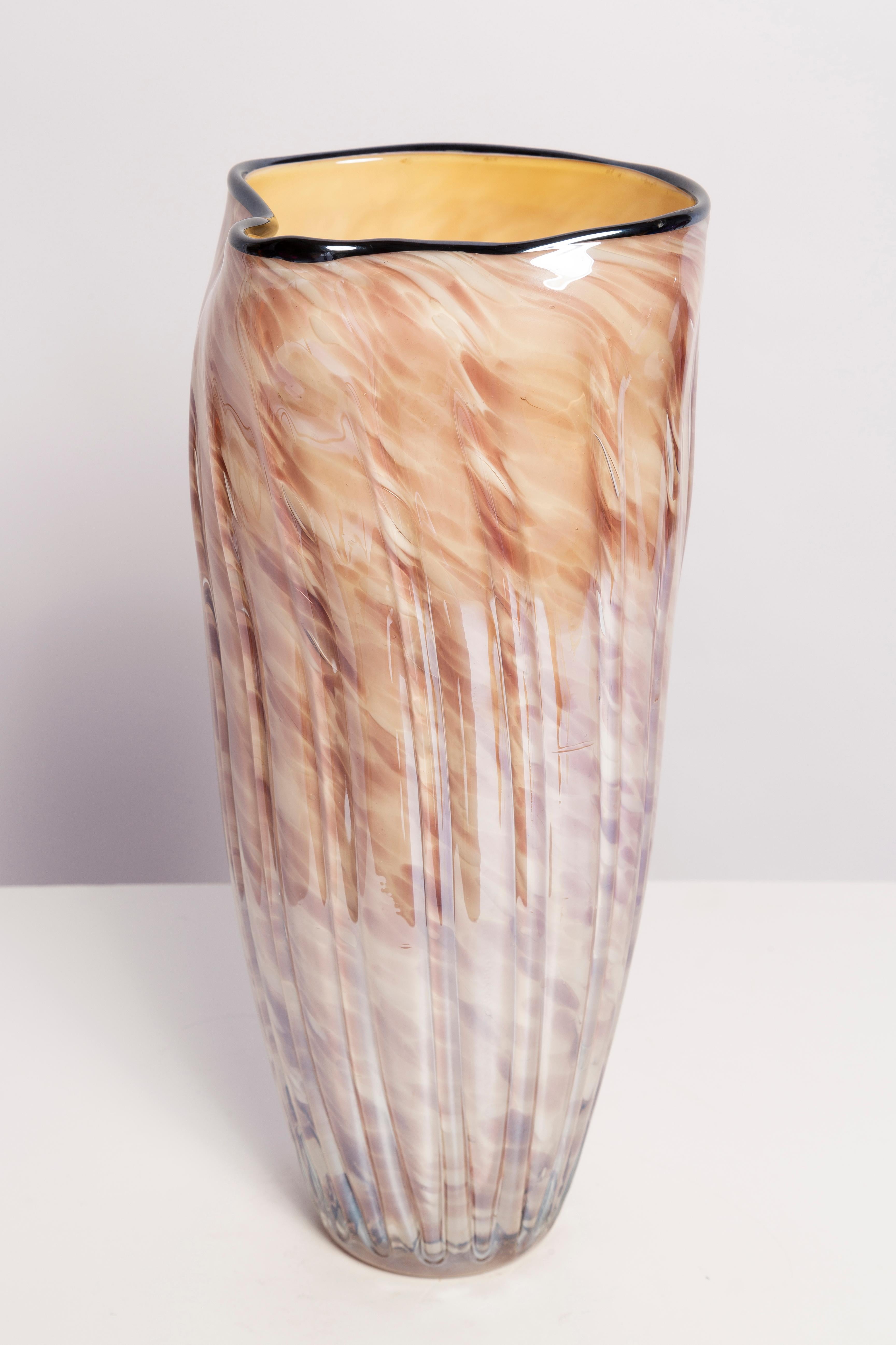 Mid Century Vintage Beige and Pink Big Vase, Italy, 1960s For Sale 2