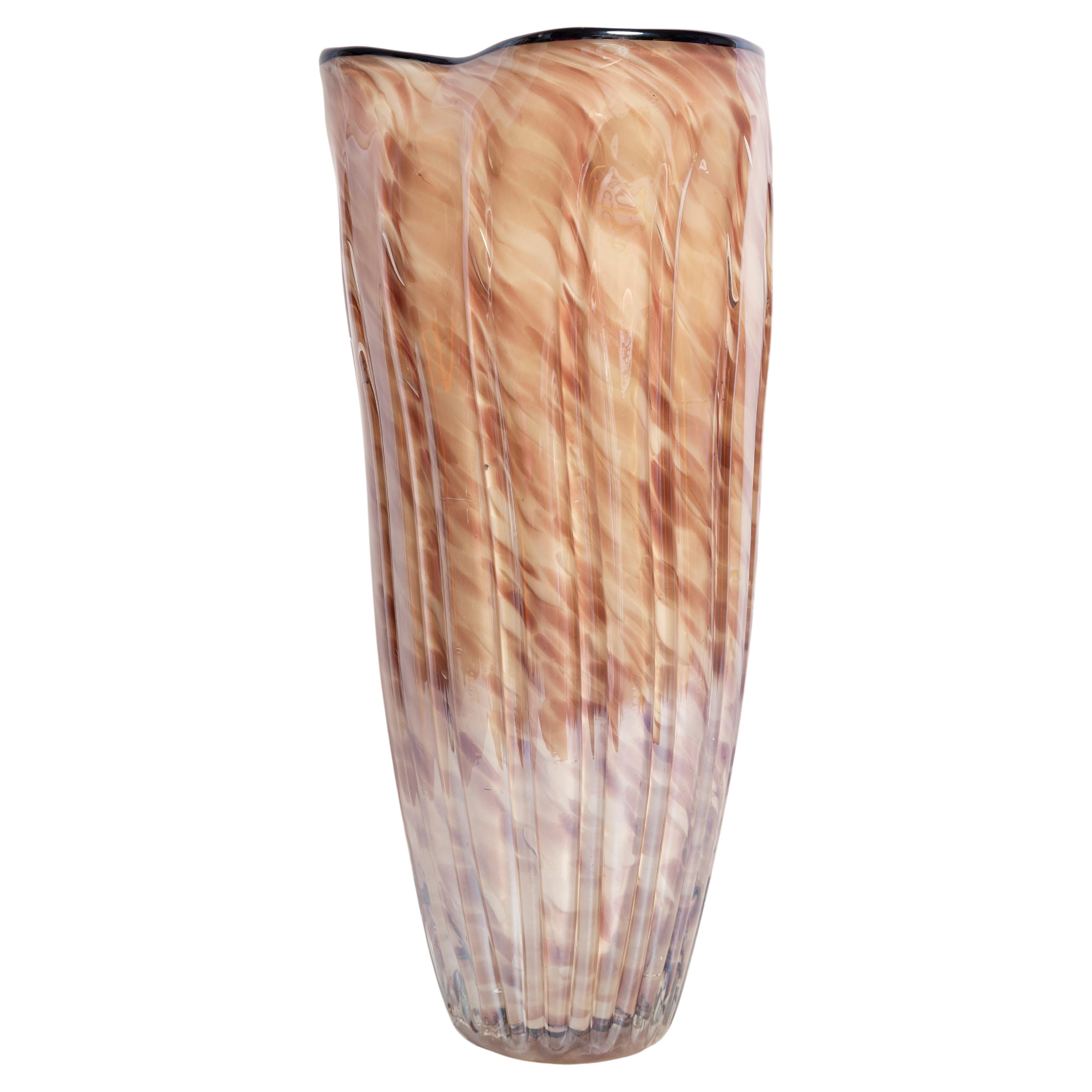 Mid Century Vintage Beige and Pink Big Vase, Italy, 1960s For Sale