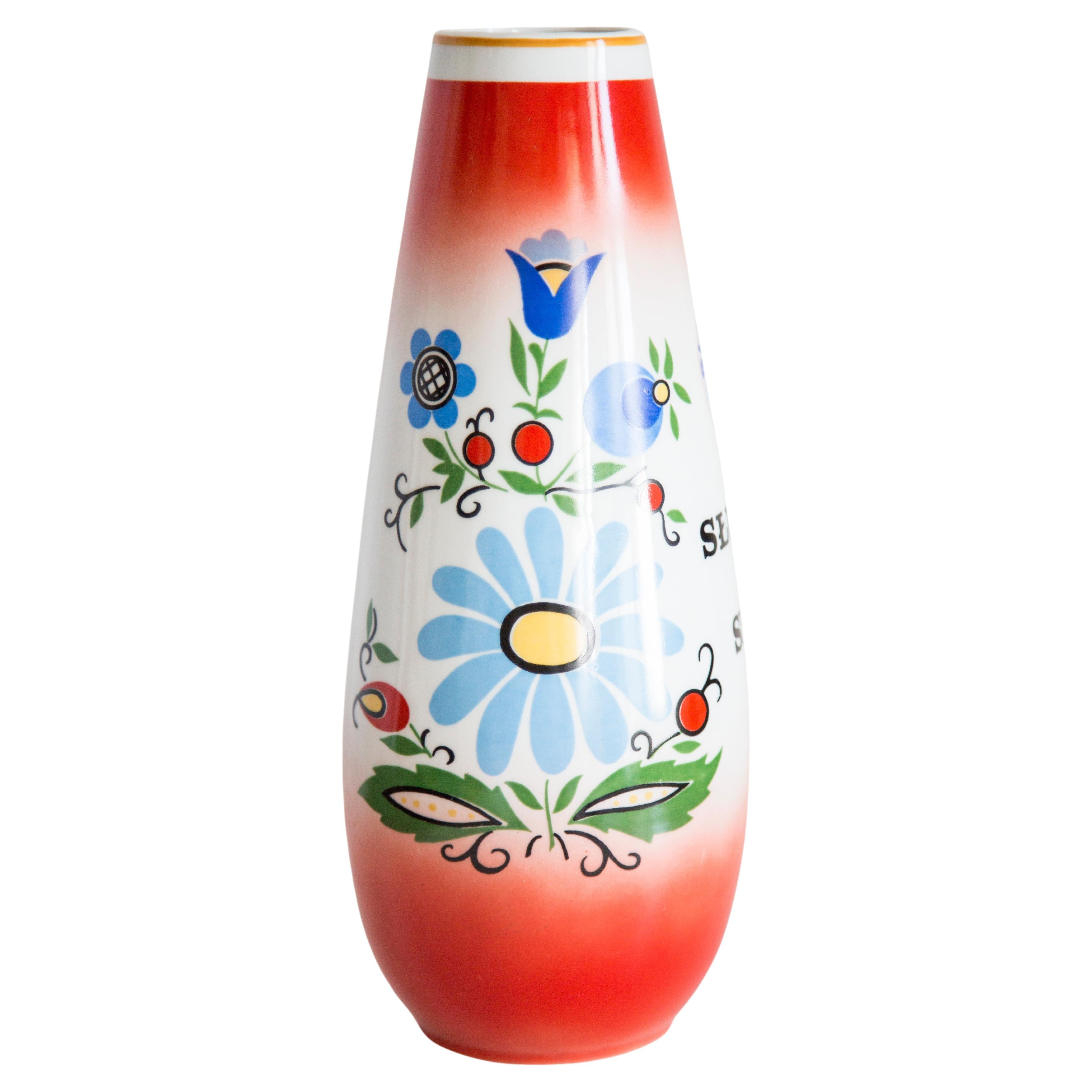 Vaso grande in ceramica porcellanata vintage di metà secolo, Bigli, Europa, anni '60