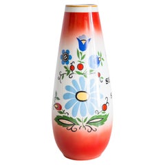 Jarrón grande de cerámica de porcelana Mid Century Vintage, Lubiana, Europa, años 60