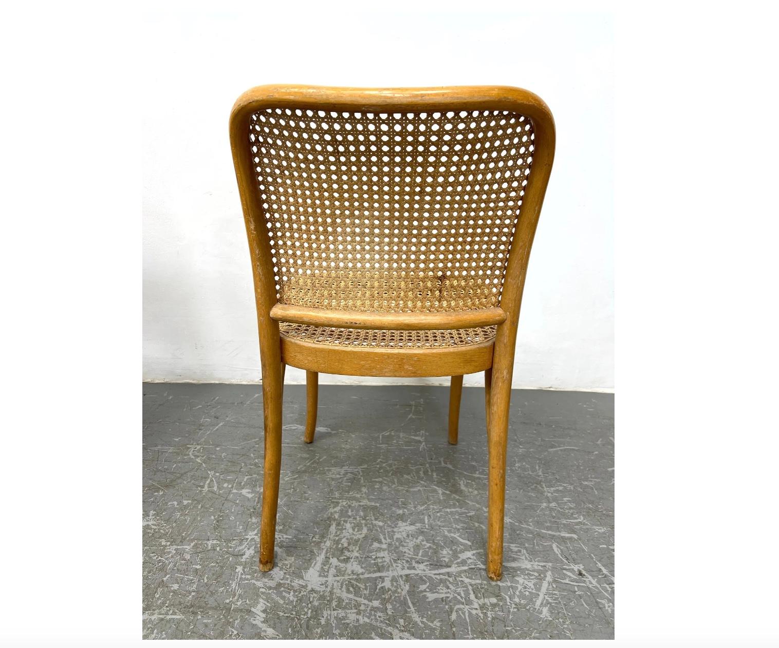 Esszimmerstuhl aus Birkenholzschilfrohr von Josef Hoffman, Mid-Century, 5 Stück verfügbar (Holzarbeit) im Angebot