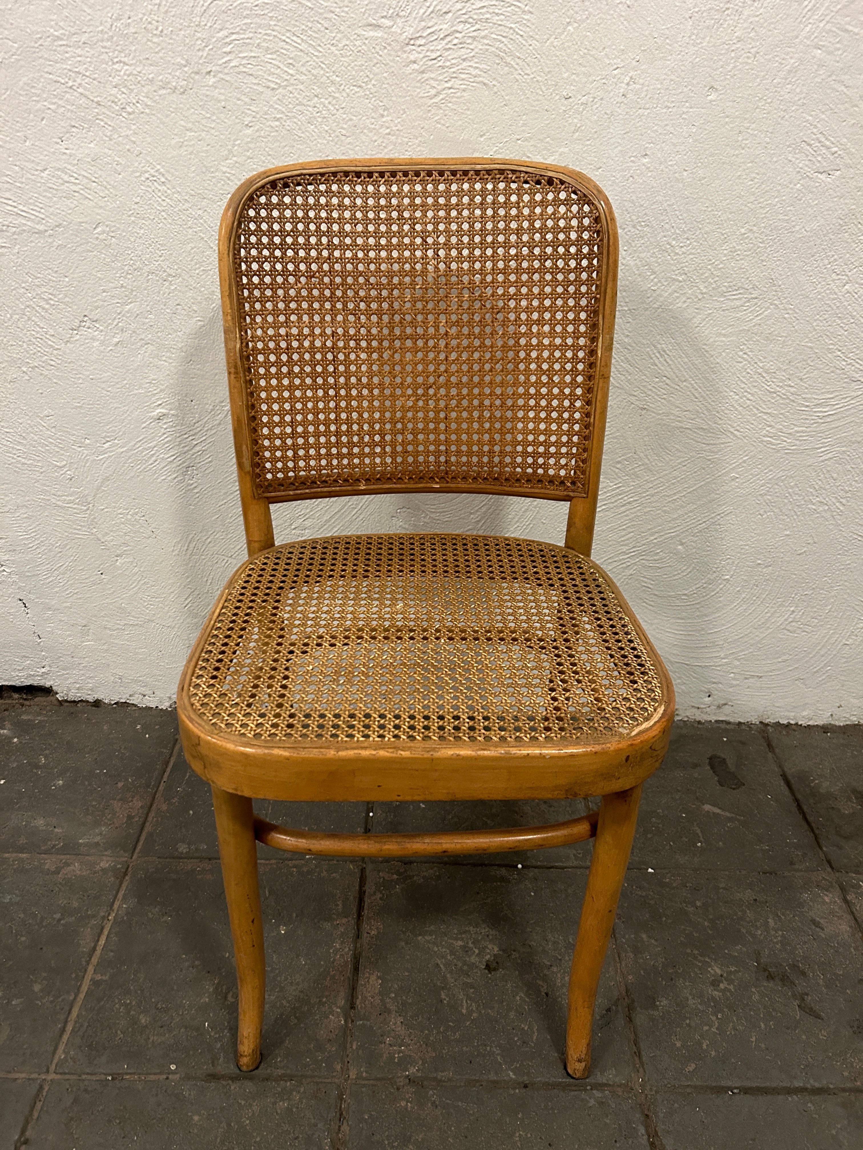 Mid Century Vintage Birch Cane Dining Chair by Josef Hoffman. All side chairs in Vintage condition. (8) Chairs available all in the same condition. Made Circa 1950. Wood shows patina and fading.

Height: 30