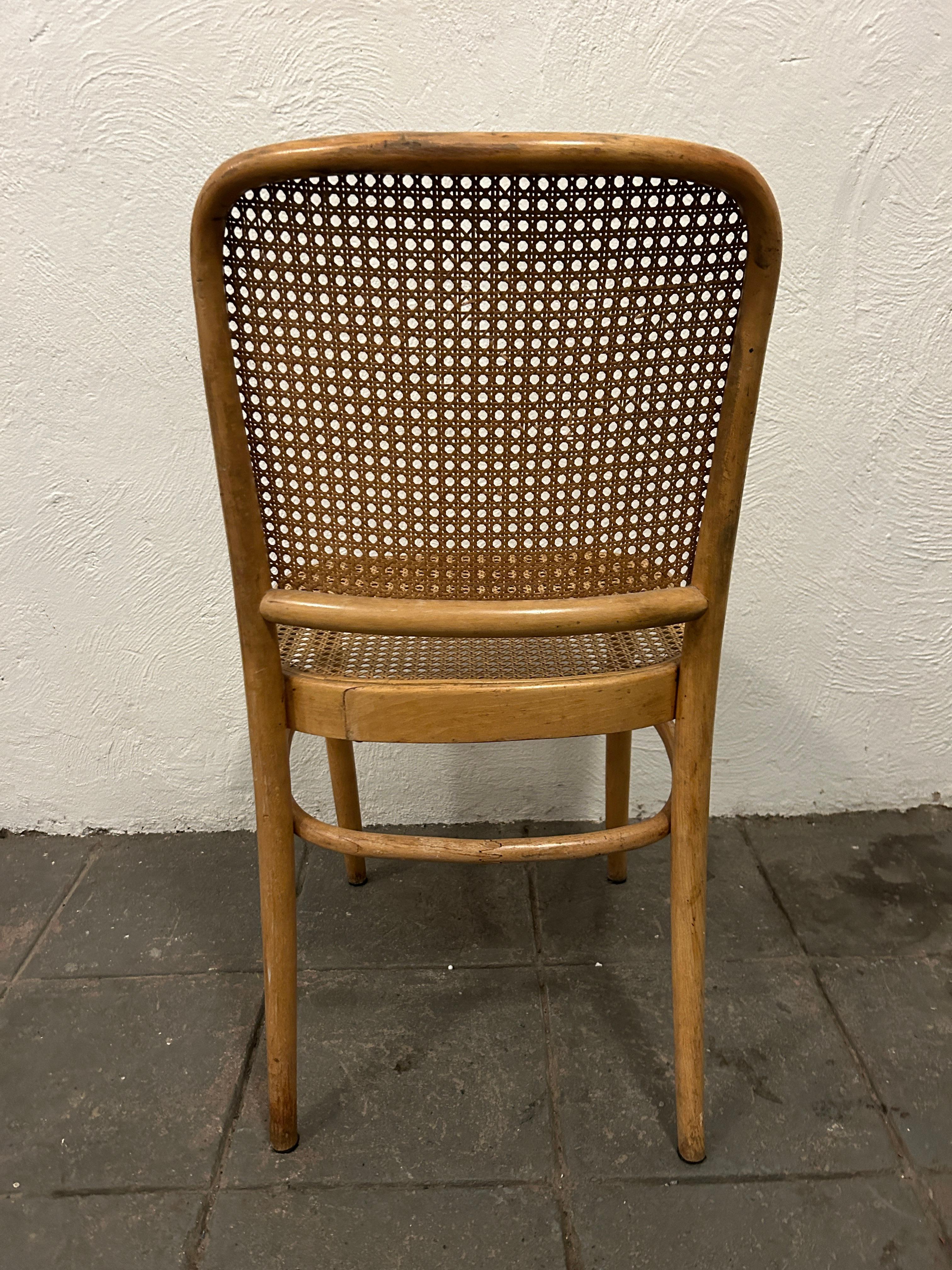 Italian Mid Century Vintage Birch Cane Dining Chair by Josef Hoffman 8 Available For Sale