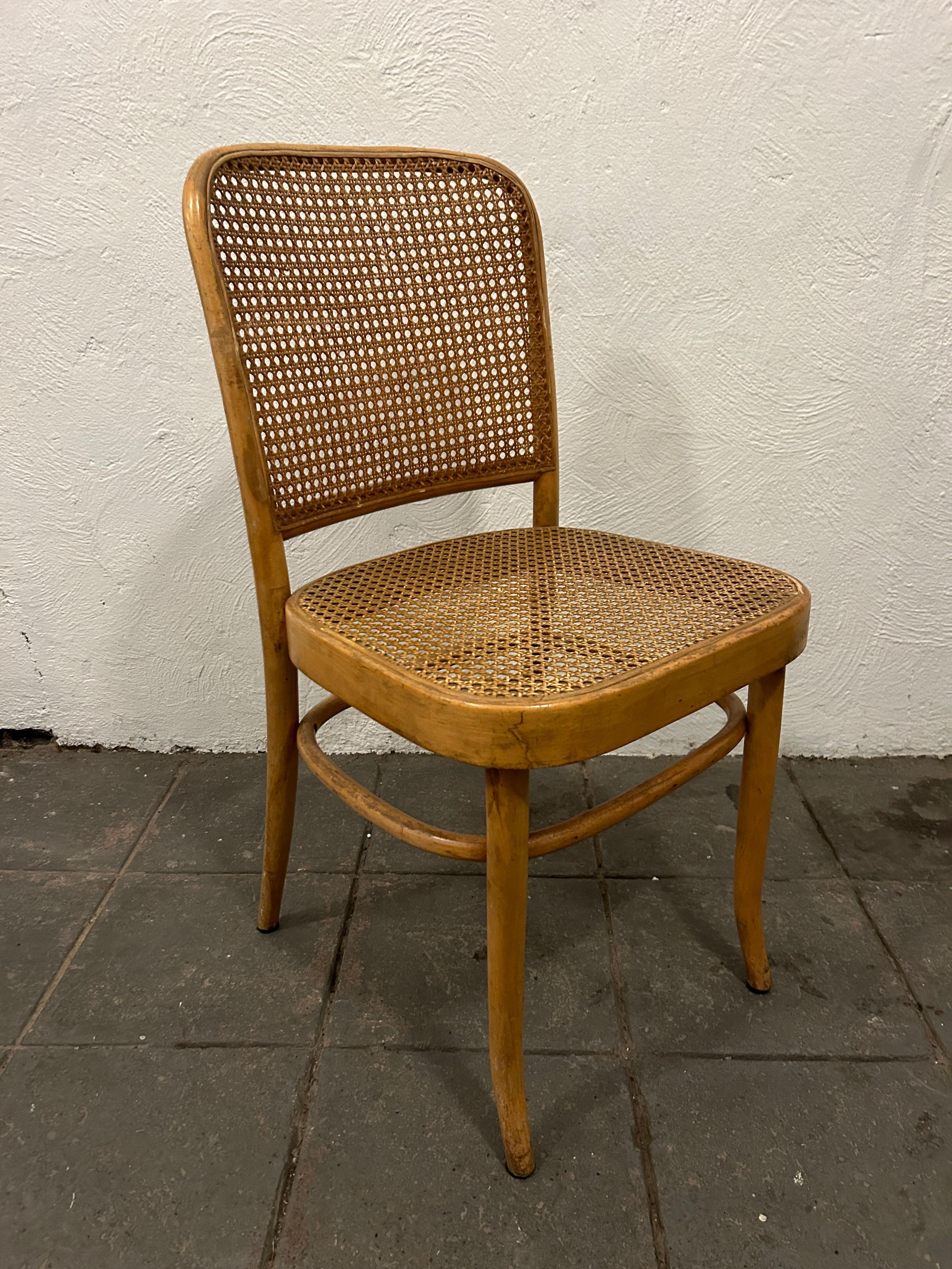Woodwork Mid Century Vintage Birch Cane Dining Chair by Josef Hoffman 8 Available For Sale