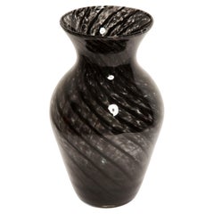Schwarze und transparente Vase aus der Mitte des Jahrhunderts, Italien, 1960er Jahre
