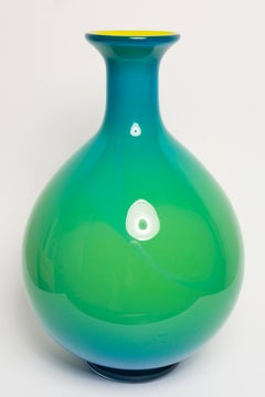 Mid Century Vintage Blue and Green Big Vase, 20th Century, Europe, 1960s