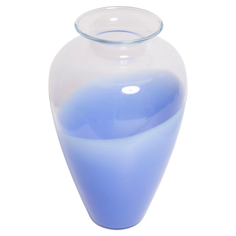 Grand vase bleu et transparent du milieu du siècle dernier, Italie, années  1960 En vente sur 1stDibs | grand vase bleu transparent