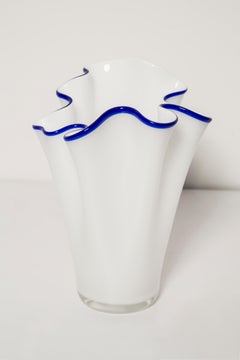 Mid Century Vintage Blue and White Vase, Italy, 1960s