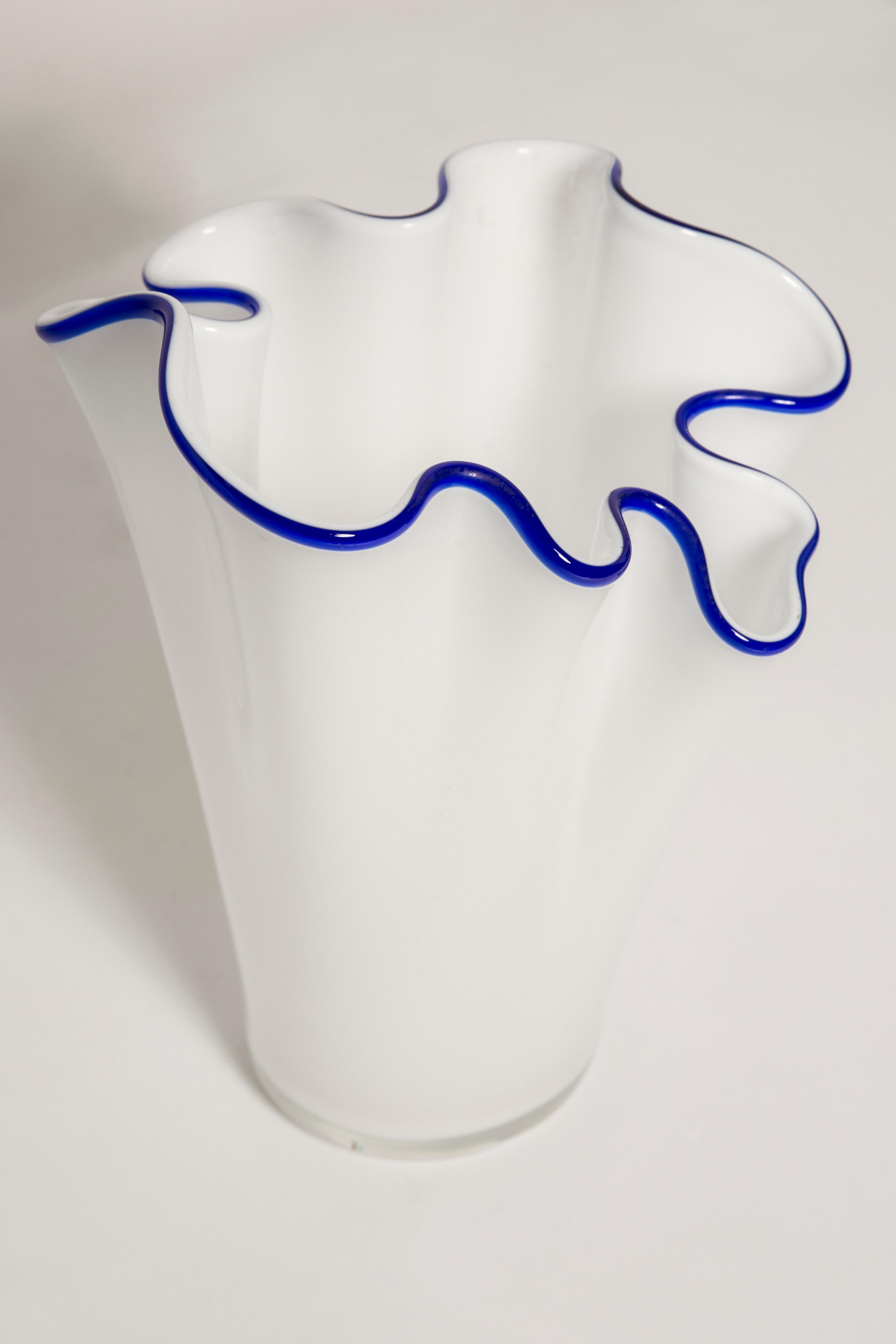 20th Century Mid Century Vintage Blue and White Vase, Italy, 1960s For Sale