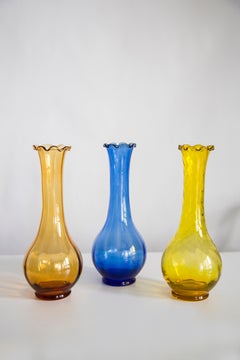 Mid Century Vintage Blue Artistic Glass Vase, Europe, 1970s