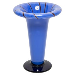 Mid Century Retro Blue Artistic Glass Vase, Europe, 1970s