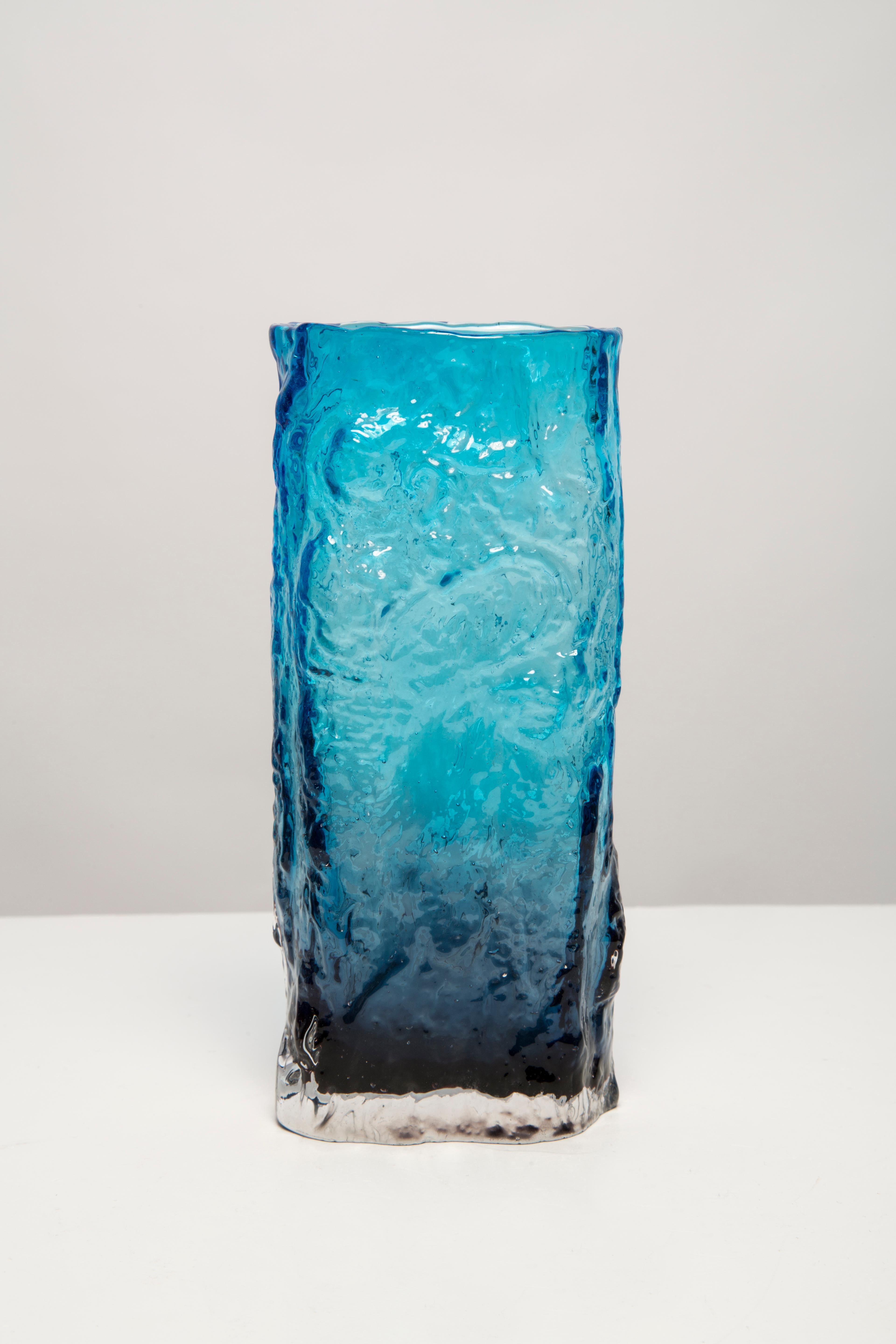 Mid-Century Modern Mid Century Vintage Blue Artistic Ingrid Glass Vase, Germany, 1970s For Sale