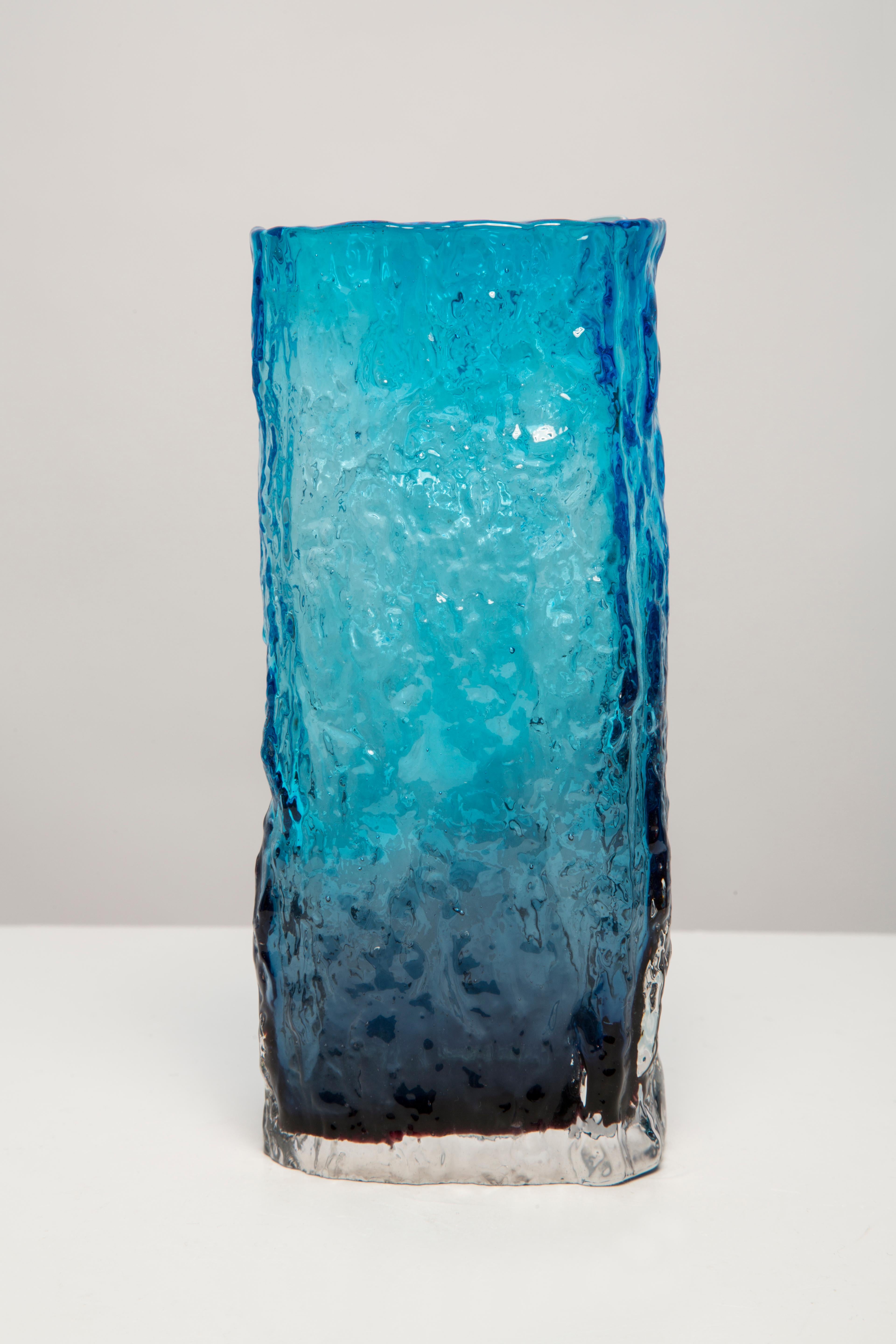 Mid Century Vintage Blue Artistic Ingrid Glass Vase, Germany, 1970s For Sale 1