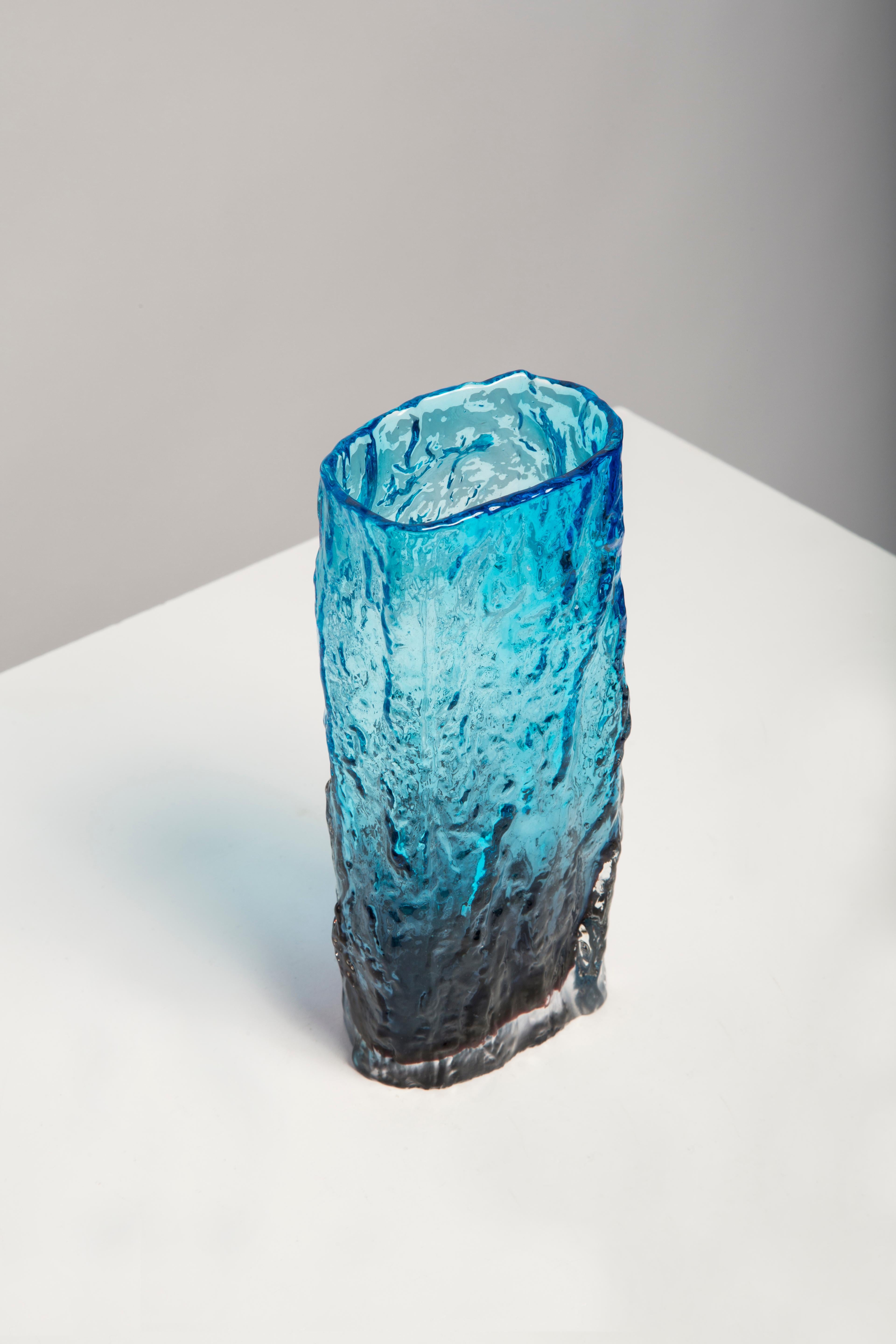 Mid Century Vintage Blue Artistic Ingrid Glass Vase, Germany, 1970s For Sale 2