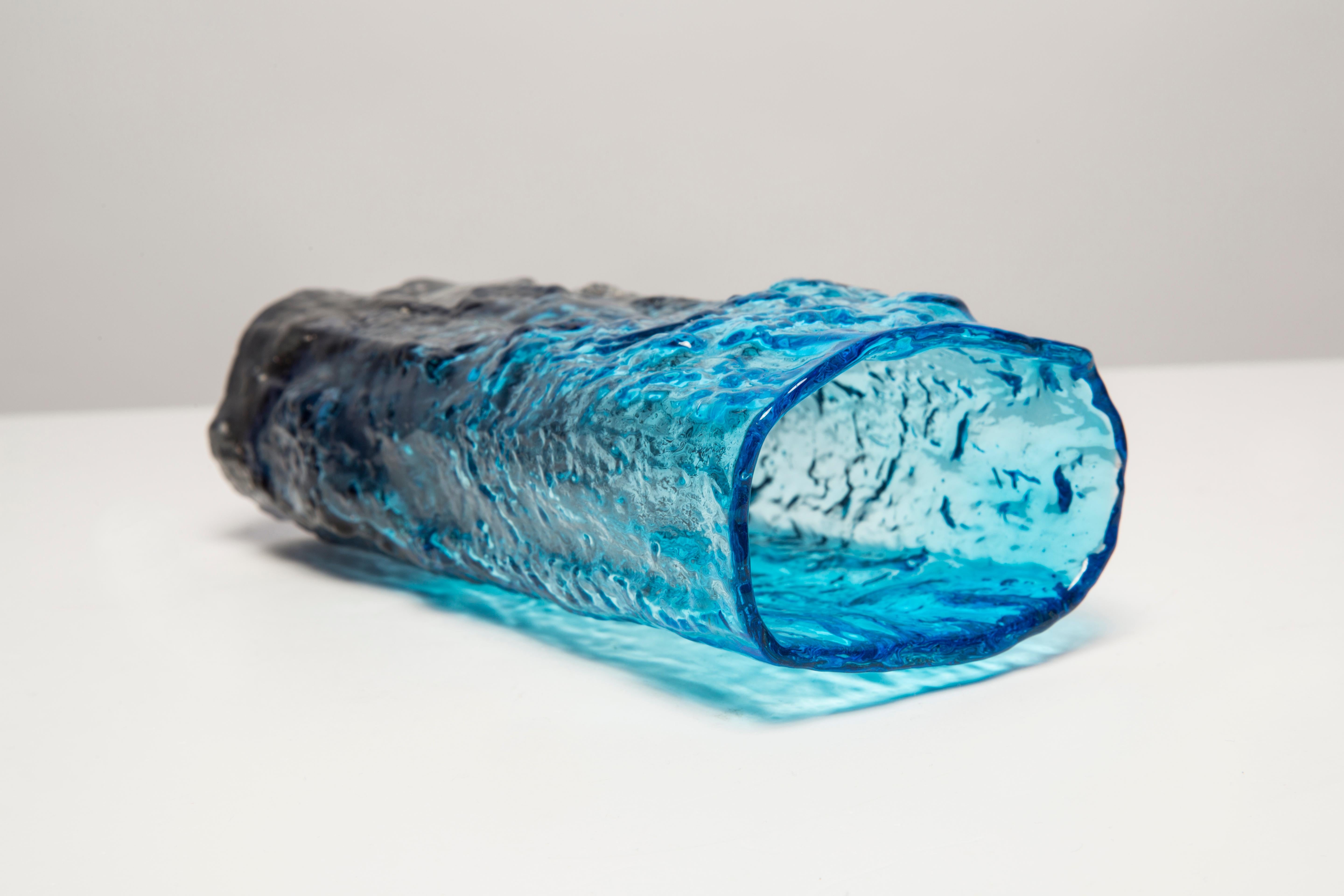 Mid Century Vintage Blue Artistic Ingrid Glass Vase, Germany, 1970s For Sale 4