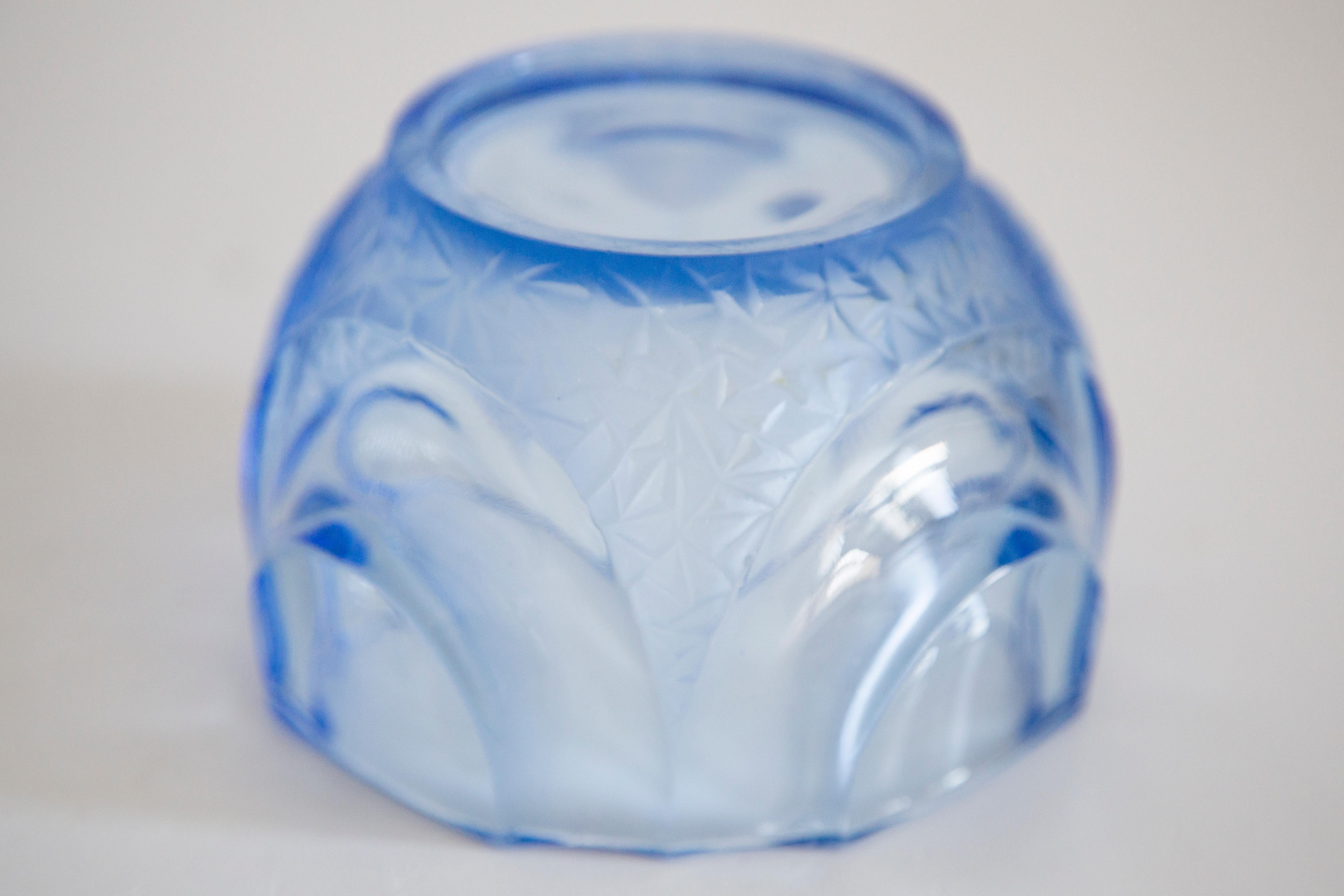 Blaue Kristallglas-Zuckerdose aus der Jahrhundertmitte, Italien, 1960er Jahre 5