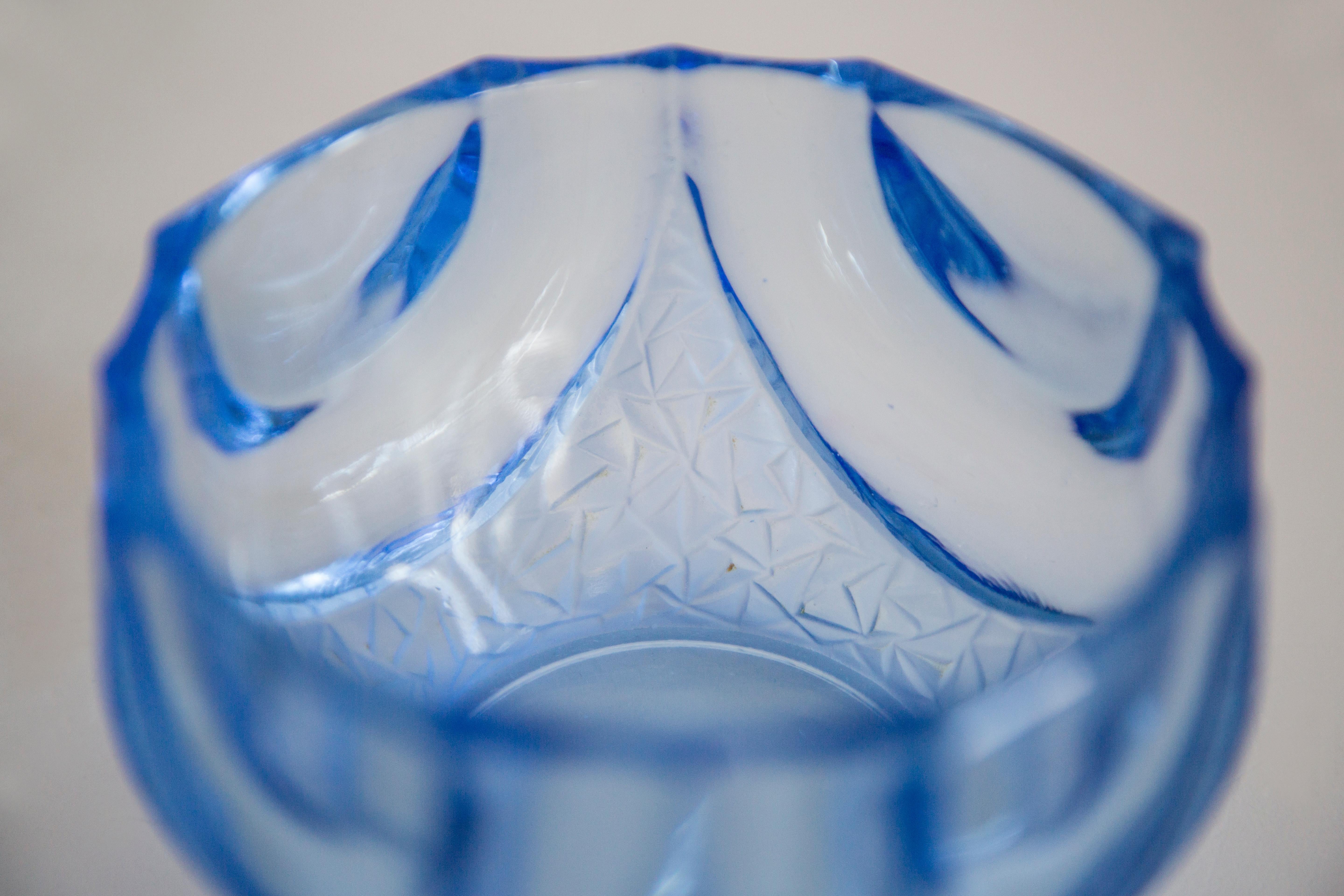 Blaue Kristallglas-Zuckerdose aus der Jahrhundertmitte, Italien, 1960er Jahre 6