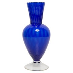Mid Century Vintage Blue Decorative Glass Vase, Europe, 1960s
