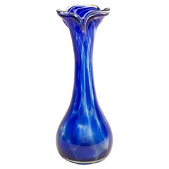 Midcentury Vintage Blue Dots Murano Vase, Italy, 1960s