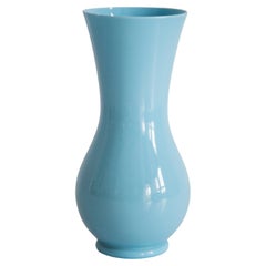 Blaue Glas-Porzellan-Vase aus der Mitte des Jahrhunderts, Europa, 1960er Jahre