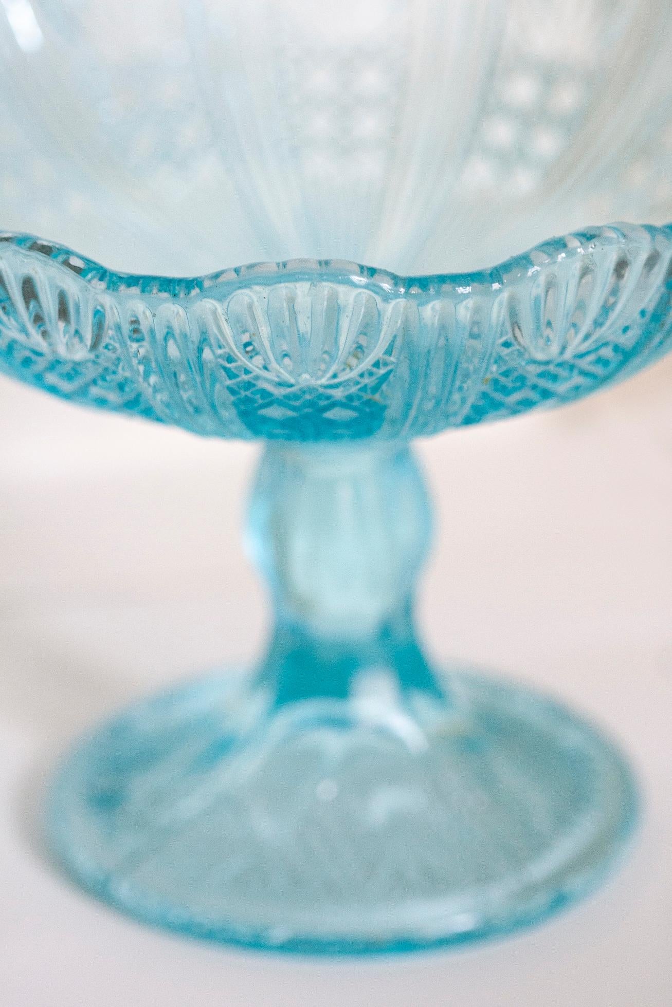 Mid Century Vintage Blue Glass Sugar or Fruit Bowl, Italy, 1960s For Sale 2