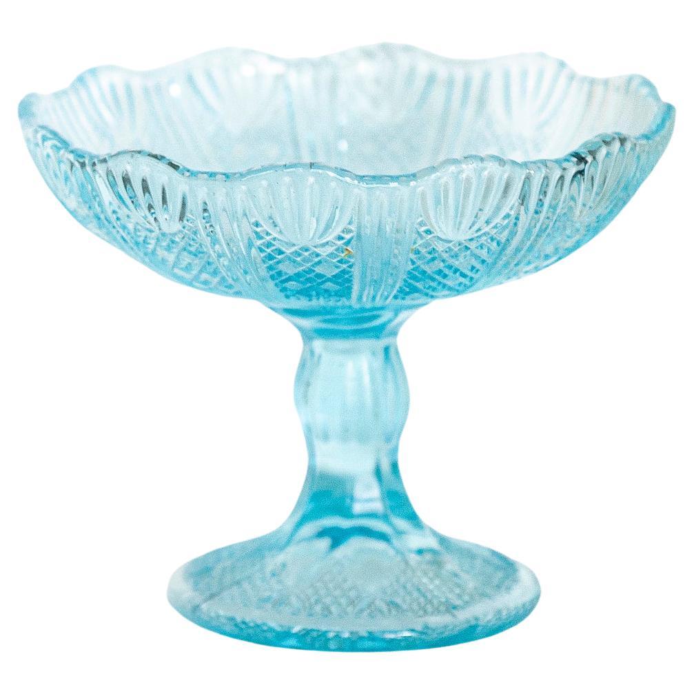 Mid Century Vintage Blue Glass Sugar or Fruit Bowl, Italy, 1960s For Sale