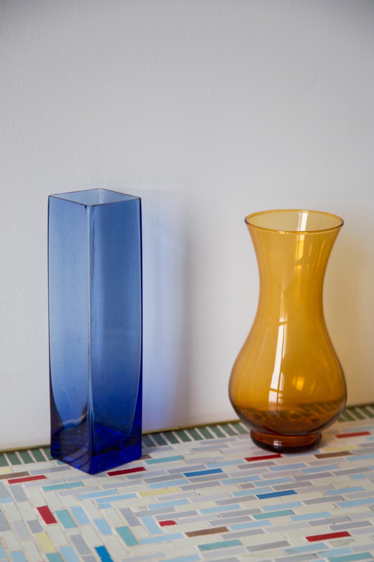 Mid-Century Modern Mid Century Vintage Blue Glass Vase, Europe, 1960s For Sale
