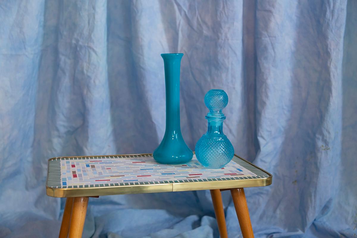 Mid-Century Modern Mid Century Vintage Blue Glass Vase, Europe, 1960s For Sale