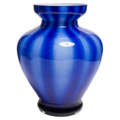 Mid Century Vintage Blue Makora Glass Vase, Europe, 1970s