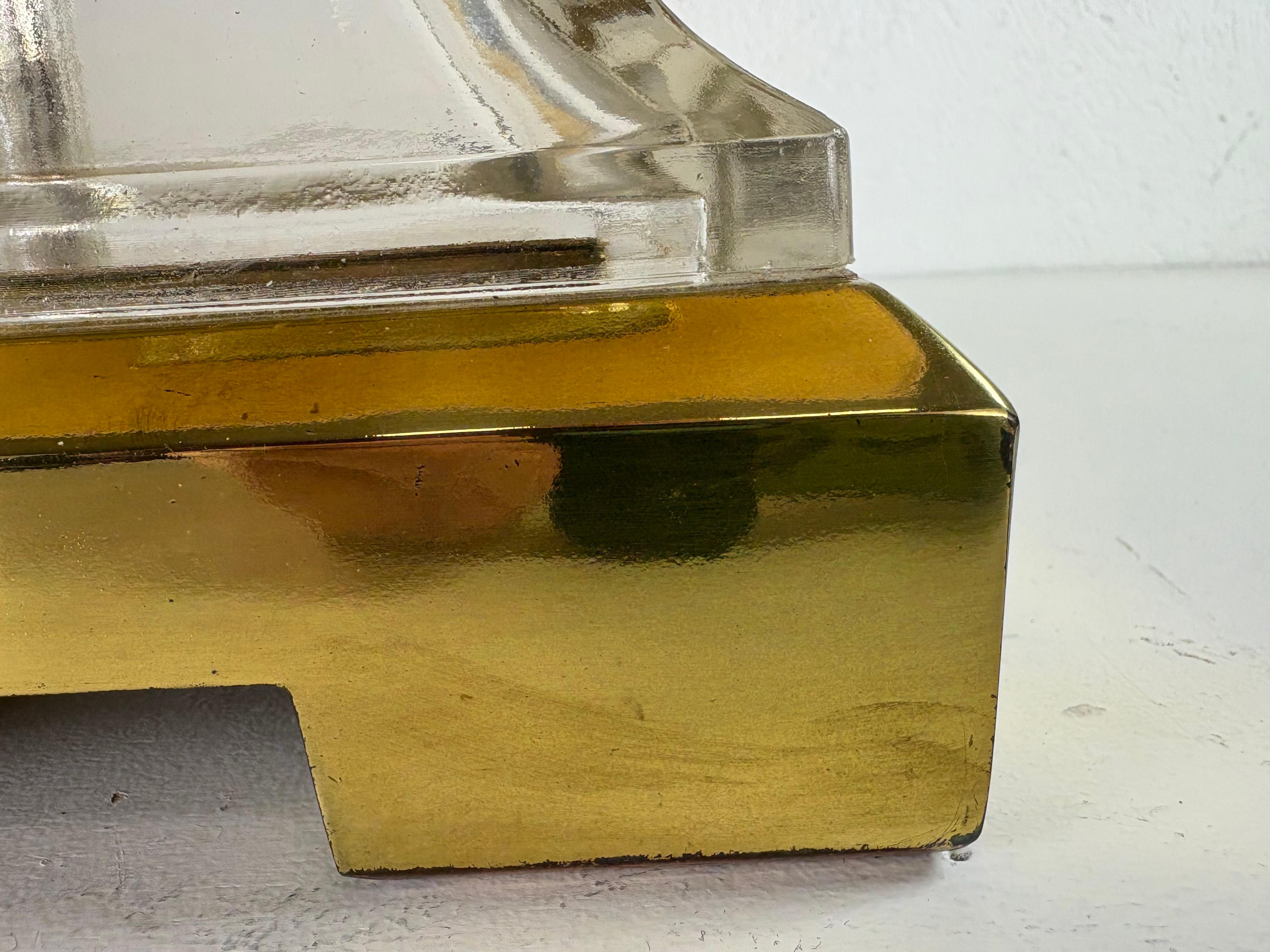 Lampada da tavolo vintage di metà secolo in ottone e vetro di Chapman in vendita 6