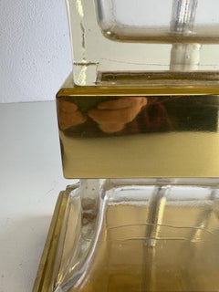 Mid-century vintage brass and glass table lamp by Chapman